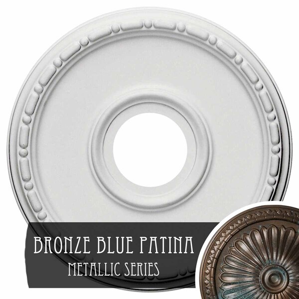 Ekena Millwork Medea Ceiling Medallion (Canopies up to 5 3/8"), 16 1/2"OD x 3 7/8"ID x 1 1/2"P, Bronze Blue Patina CM16MEBBS - main